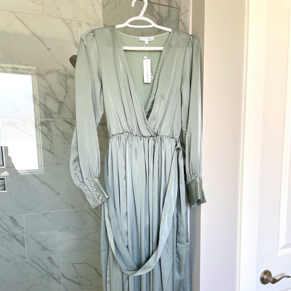 Baltic Born Jenna dress in the color sage. Size small new with tags